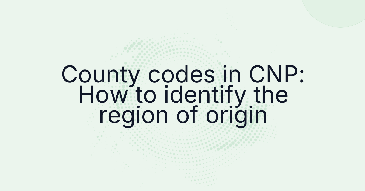 County codes in CNP: How to identify the region of origin